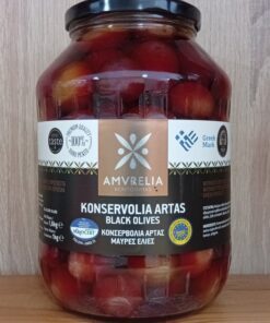 Ελιές Μάυρες Κονσερβολιά Άρτας AMVRELIA 1.600gr