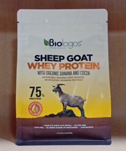 Αιγοπρόβεια Πρωτεΐνη Ορού Γάλακτος (Whey Protein) Μπανάνα-Κακάο, βiologos, 500gr - Image 2